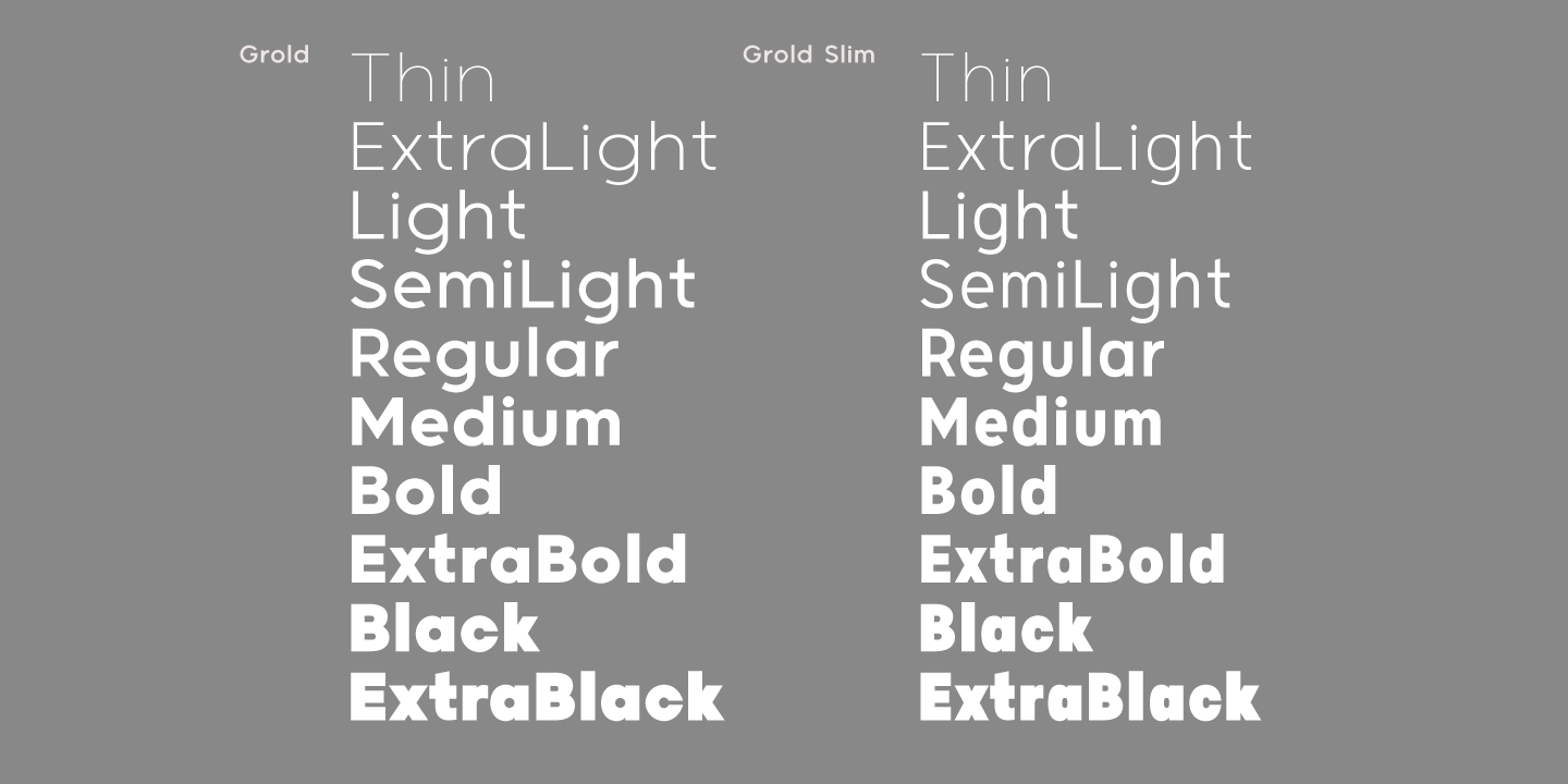 Ejemplo de fuente Grold Extra Light Italic